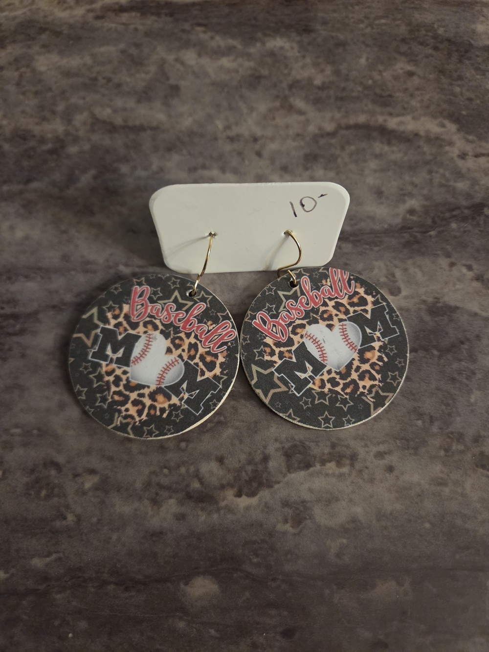 Handmade Baseball Mom Wooden Earrings NEW
